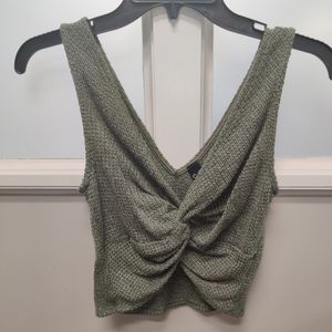 Army green crop top